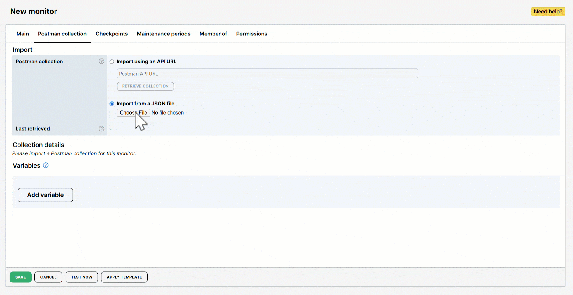 Variables de collection Postman