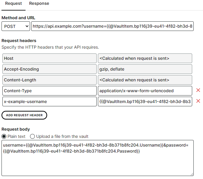 Exemples de références aux éléments du coffre-fort