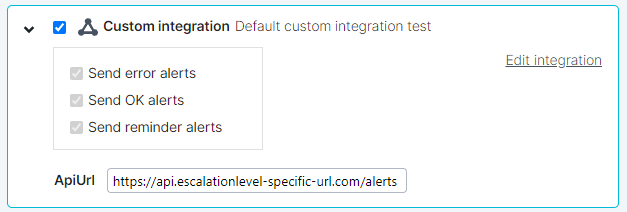 Configuration de la variable d’intégration dans la définition d’alerte