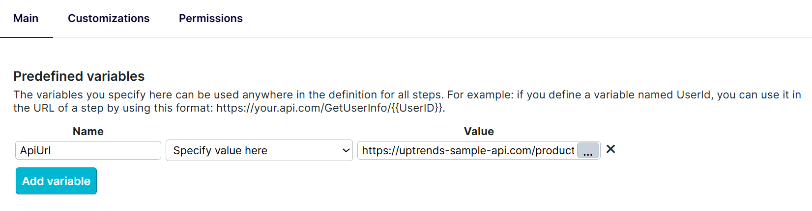 URL de l’API au niveau d’une intégration