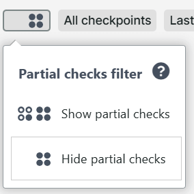 Filtre de contrôles partiels dans les dashboards