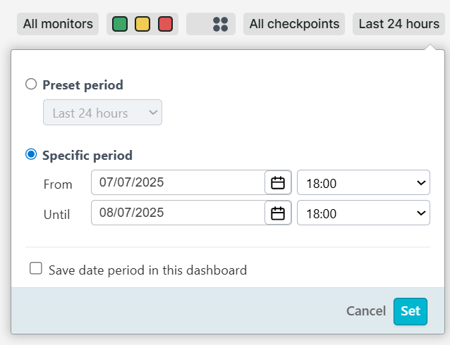 Filtrage par période dans un dashboard
