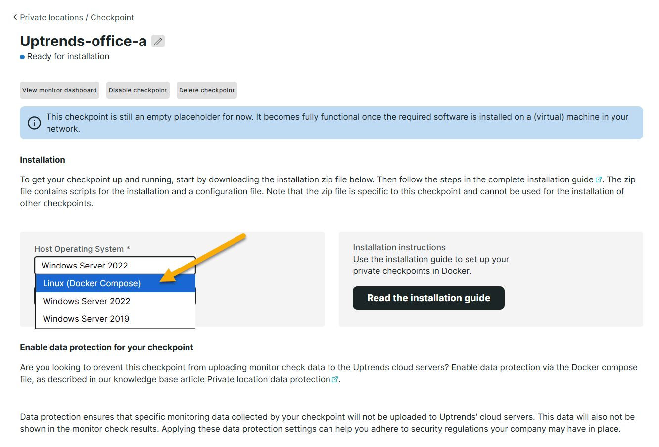 Configuration d’emplacements privés sur Linux