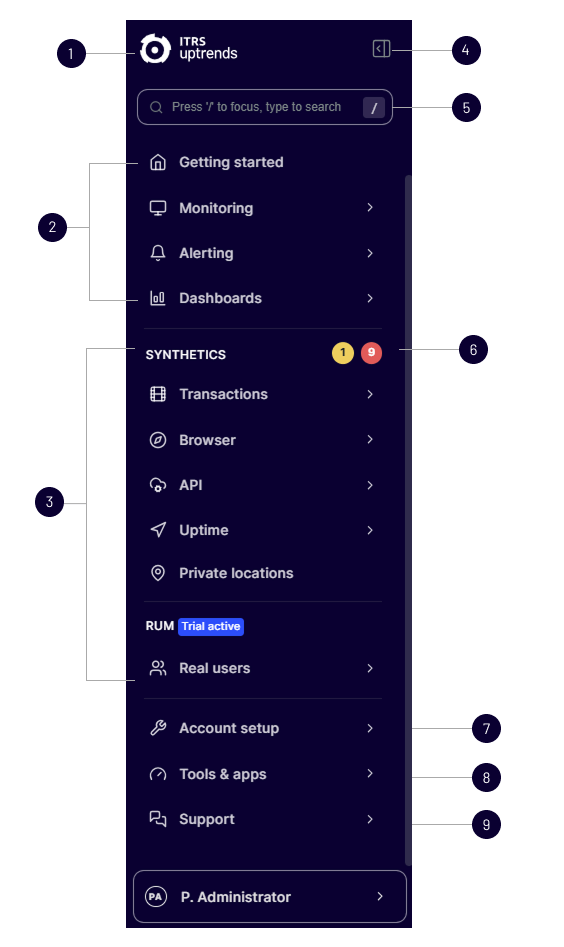 capture d’écran du menu principal