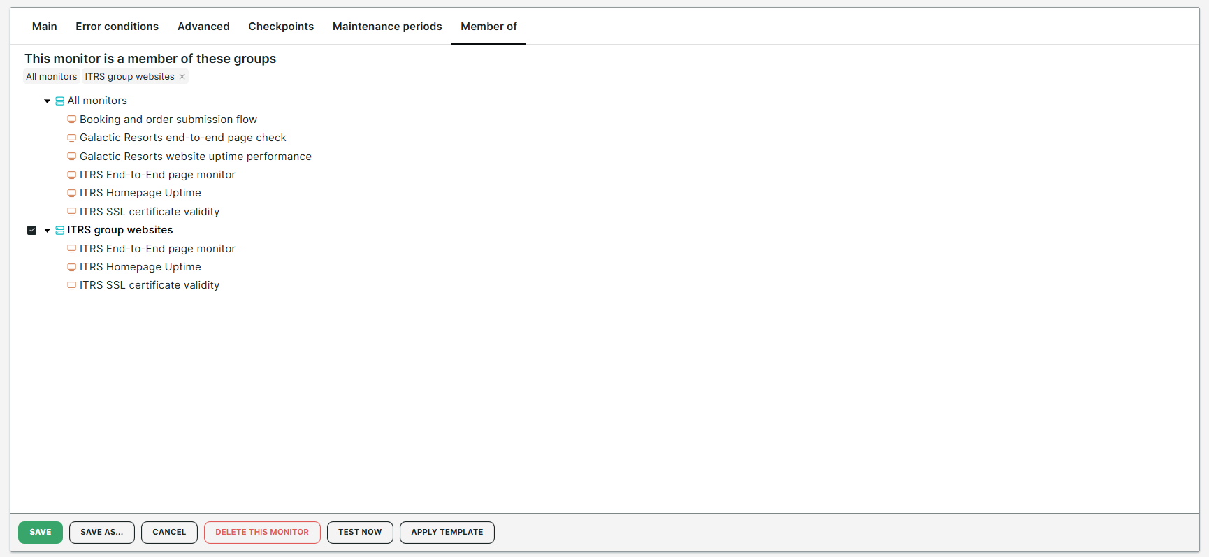 Configuration du moniteur depuis l&rsquo;onglet Membre de