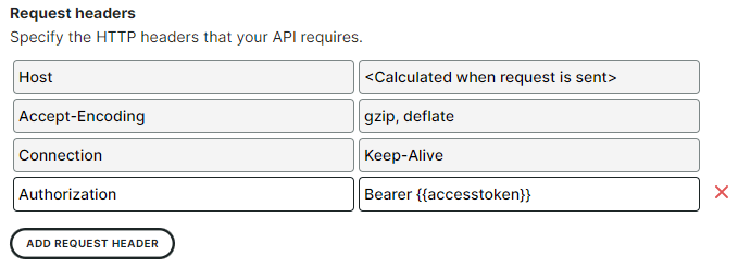 Access token header