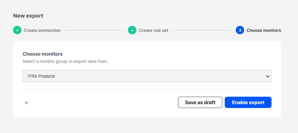 Sélection des moniteurs pour l&rsquo;export OpenTelemetry depuis Uptrends