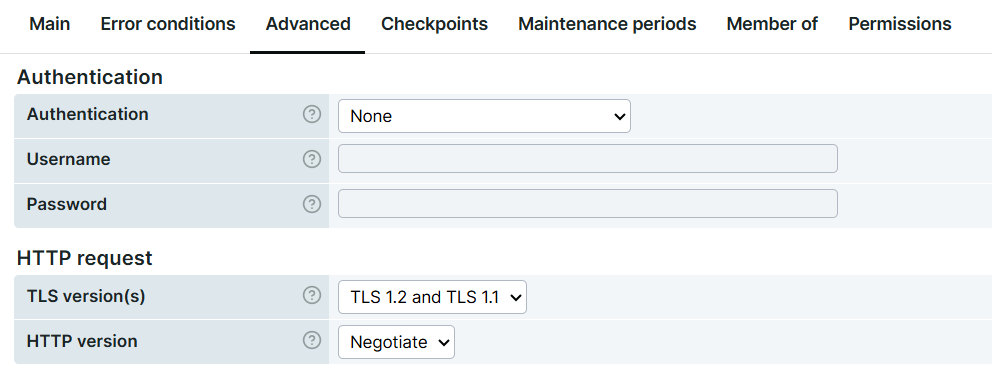 Versions HTTP et TLS dans les moniteurs de certificats SSL