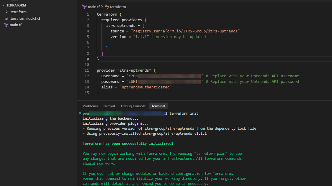 Commande Terraform init