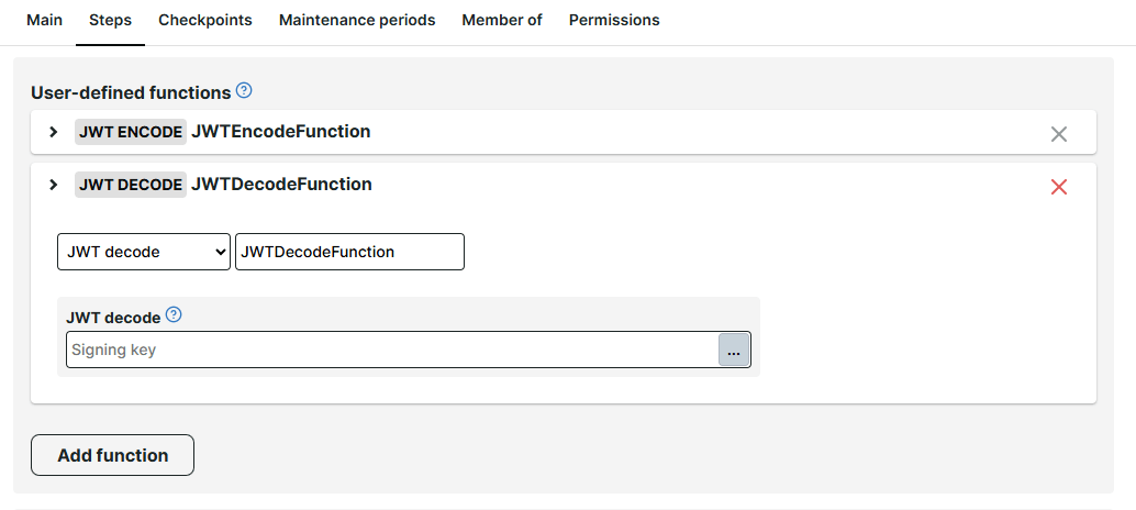 Fonctions définies par l&rsquo;utilisateur : JWT Encode et JWT Decode
