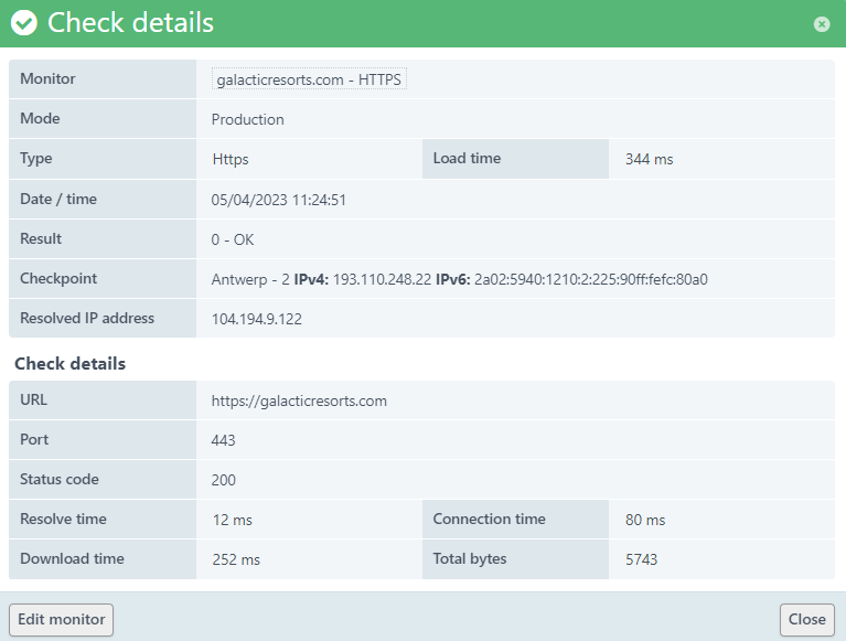 capture d’écran fenêtre voir les détails moniteur https