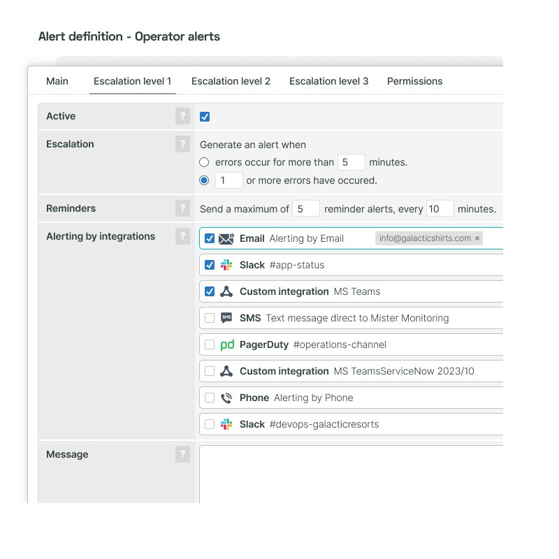 Configurez des méthodes d'alerte avec des intégrations